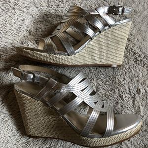 Antonio Melani metallic wedges sandals